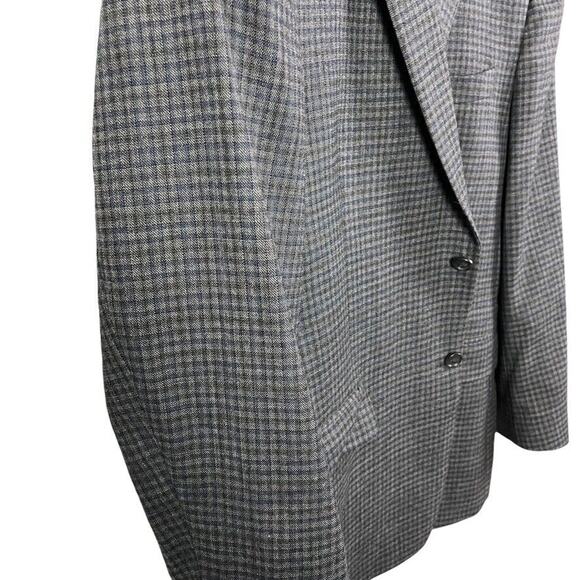 Jos A Bank Signature Collection Gray Blue Plaid Suit Jacket Blazer Wool sz 46R - Picture 3 of 16